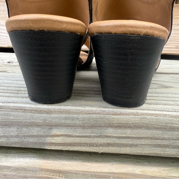 Boc Born Leather Sandals Black Double Strap Block Heel Buckle Open Toe Size 10 - Picture 7 of 15